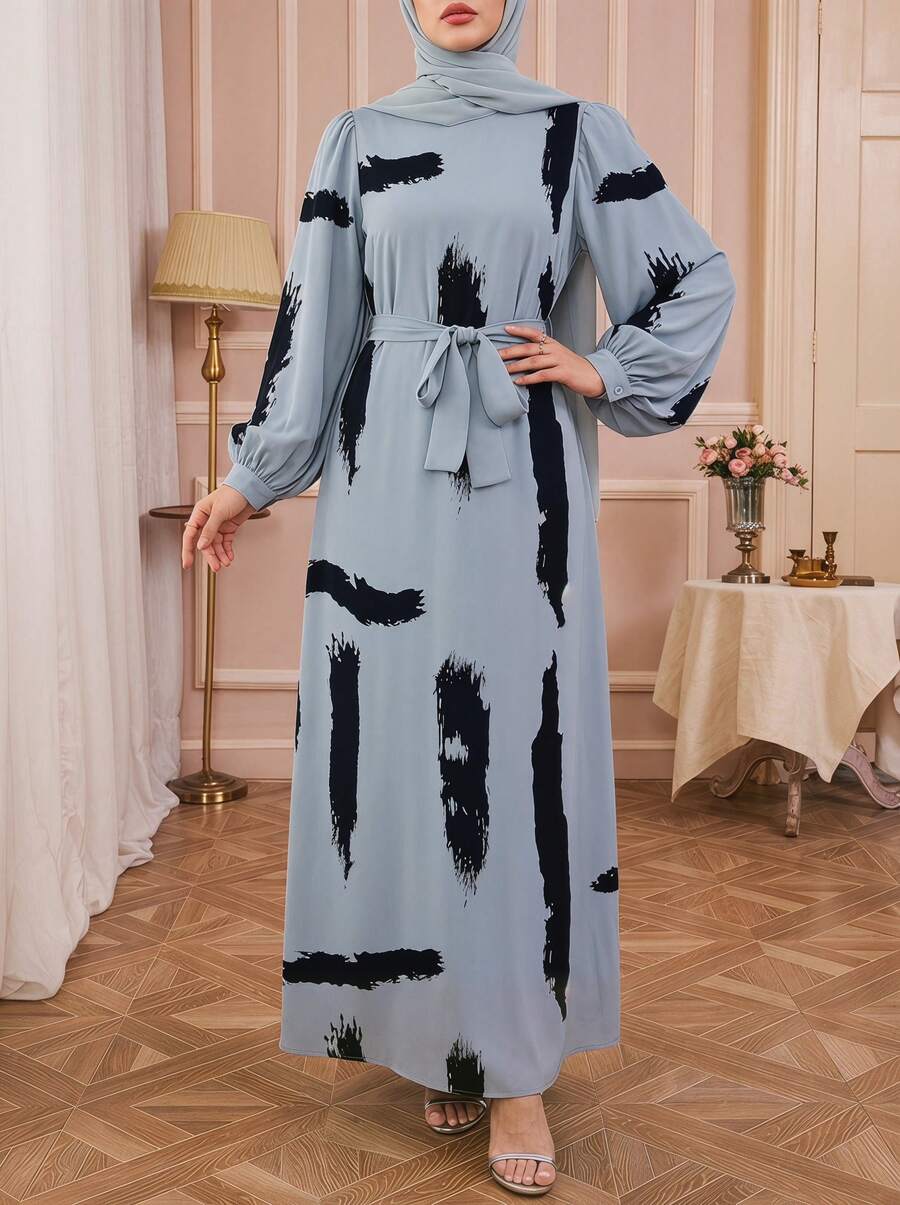 Áo choàng dài tay cổ tròn có thắt lưng thời trang nữ, thích hợp cho kỳ nghỉ xuân. - Nhiều màu - Xem 1