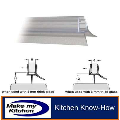 Replement Bottom Shower Seal For 6mm Or 8mm Enclosure Doors H-Profile 2010mm