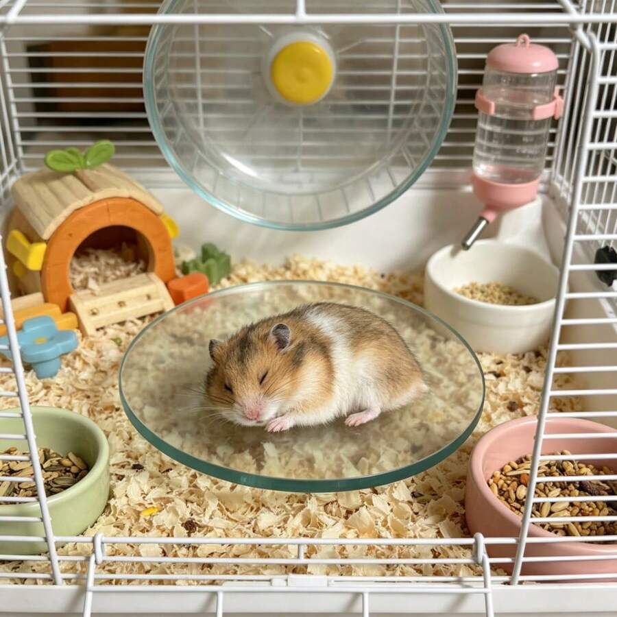 Glass Hamster Cooling Mat, Anti-Bite And Anti-Flip, Smooth And Easy To Clean, Transparent Design, Ideal Choice For Cooling Hamsters In Summer, Specially Designed For Hamsters, Suitable For Small Hamsters - View 1