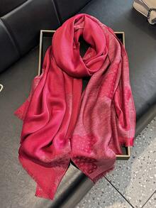 1件装女士亮面小熊图案印花围巾，优雅头巾披肩，轻盈百搭，四季皆宜 - 彩色 - 查看 24