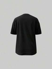 1 pieza 356T Unity Camiseta Casual de Verano para Mujer con Estampado de Mariposas, Cuello Redondo, Manga Corta, Camisetas Gráficas para Mujer, 180g Algodón 100% - Negro - Ver 2