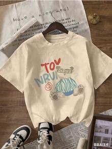 Camiseta de Manga Corta con Diseño Tierno y Juvenil,Camiseta de manga corta de moda para primavera y verano de 2026, hecha en México, 180 gramos. Estampado de dibujos animados, modelo de pareja, apta para uso interior o exterior. Cuello redondo, unisex, ideal para oficina y ocio. Paquete de una pieza. - APR-P631577SLNDXZGY424 - Ver 3