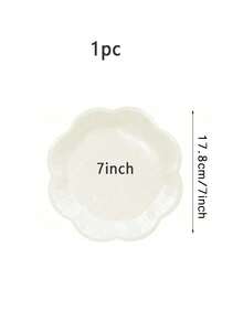 20Pcs White Scalloped Paper Plates, 7/9 Inch White Petals Paper Plates, 9 Inch Lace Floral Dinner Plates & 7 Inch Cream Dessert Plates, Elegant Tableware For Wedding, Birthday & Party Table Decorations - Multiple Styles - View 10