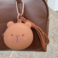 Monedero de silicona con forma de oso lindo, bolsa de almacenamiento de carpincho, llavero de cerdo para auriculares, colgante para mochila - Multicolor - Ver 8
