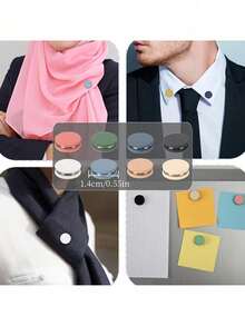 Kẹp quần áo từ tính dành cho nữ và khăn trùm đầu, kẹp quần áo không cần may, kẹp quần áo và khăn đa chức năng hình tròn phẳng - không cần may, có nút điều chỉnh, kẹp không gây hư hại cho áo sơ mi, áo len, ống quần và gấu quần, nam châm mạnh, phù hợp với áo len, áo khoác, váy, khăn trùm đầu, áo sơ mi, điều chỉnh nhanh chóng, quà tặng lễ Phục sinh, quà tặng Ngày của Mẹ. - A - Xem 2