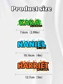Graffiti Name Stickers: Customizable Text, Waterproof Personalized Sticker Labels. Custom Graffiti Name Stickers: Personalized Die-Cut Vinyl Stickers. - Multicolor - View 5