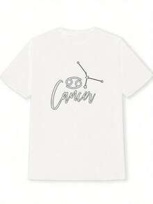Highly Recommended: Women's White T-Shirt With Scorpio Zodiac Graphic Print - Casual Short-Sleeved Crew Neck T-Shirt, Comfortable For All Seasons, Machine Washable And Dry Cleanable, Stylish Astrology-Themed Clothing, Comfortable Clothing, Zodiac-Themed T-Shirt, Soft Textured Fabric, Easy-Care Fabric, Easy To Match. - 白色 - 查看 4