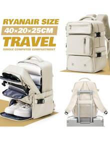 Ryanair 認可尺寸 40x25x20cm 機艙登機背包/手提包/短途旅行背包，可輕鬆放入座椅下方，適合 14 吋筆電，輕量通勤工作背包，時尚學生筆電包，短途商務旅行行李包，中性純色，旅行/行李箱/飛機認可背包，筆電背包，中性禮物。注意：此連結包含單個背包和背包套裝，請確保選擇您想要購買的款式 - 彩色 - 查看 14