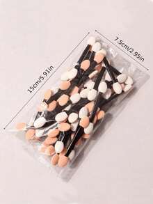 200pcs Disposable Double-Ended Eye Shadow Brushes, Dual-Sided Sponge Eyeliner Brushes, Makeup Brush Tools - Multicolor - View 10