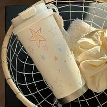 1 chiếc - Cốc cà phê giữ nhiệt chất lượng cao 500ml/16.9oz, thiết kế họa tiết ngôi sao, cốc giữ nhiệt bằng thép không gỉ thời trang, bình nước ngoài trời, thích hợp cho tập thể dục, du lịch và là lựa chọn quà tặng lý tưởng. - Xem 4