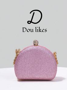 Elegante bolso de mano de noche con perlas azules en forma deágrima, bolso de mano de alta gama para vestido cheongsam, con cadena de metal, elegante bolso de fiesta para dama, adecuado pa - Rosa 3 - Ver 11
