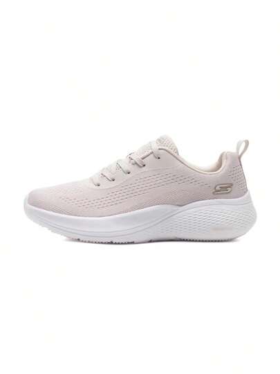 Skechers 女士休闲鞋，BOB'S SPORT 系列女士系带休闲运动鞋，舒适简约日常户外通勤休闲鞋，117550-NAT