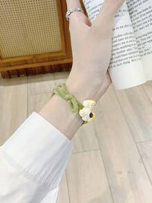 Dây đeo đồng hồ kiểu tóc đuôi ngựa dễ thương cho nữ tuổi teen, mềm mại, thoáng khí, chống mồ hôi, có thể điều chỉnh, dây đeo thay thế thể thao, tương thích với Apple Watch Series 11 10 9 8 7 6 5 4 3 2 1 SE, 41mm 40mm 38mm, dùng được cho Watch 8 9 8 Pro 9 Pro, có màu hồng, vàng, tím, xanh lá cây. - Nhiều màu - Xem 11