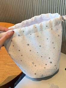 Cute Star Print Drawstring Cosmetic Bag, Large Capacity Pouch, Portable Makeup/Sundries Storage Bag, Suitable For Students And Commuters - Multicolor - View 9