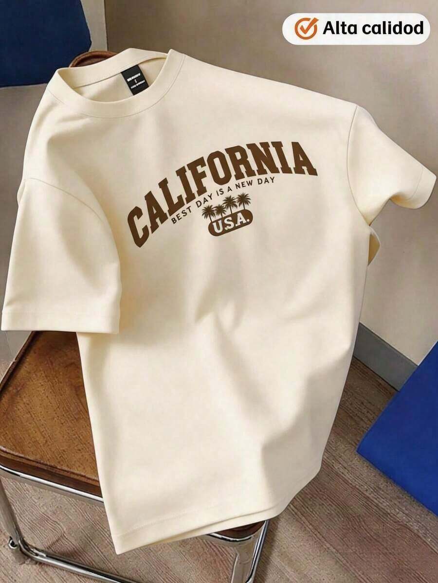 Summer Men's Crew Neck T-Shirts Gym Leisure Vacation High Quality Men's Shirts Fashion Prints Y2K Men's Clothing Festival Sweatshirt Men's Sets Men's Gifts Local Mexico - 酒紅色 - 查看 1