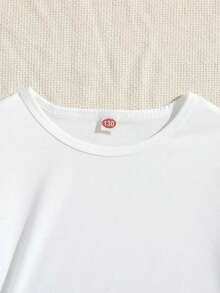 Women's Casual Short-Sleeved Round Neck T-Shirt, Ideal For Comfortable Wear In Spring And Summer, With Striped And Heart Patterns, Versatile And Cute. - White - View 3