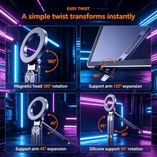 Space-Saving Universal Holder! MagSafe Magnetic Foldable Tripod, Compatible With Phones And Tablets, Portable For Travel - Gunmetal - View 4