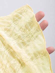 Top corto tipo tubo con lazo y estampado texturizado - Amarillo - Ver 5