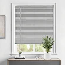 CLICKYA-Persiana PVC Ventana con Lamas Horizontales Interior y Exterior. Estor Ajustable Protector de Luz para Hogar y Oficina Fácil Instalación. - Gris - Ver 1