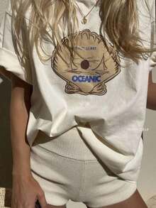 Compra con plazo limitado Nuevos productos de la temporada Camisetas divertidas Camisetas minimalistas de gran tamaño Oferta limitada por tiempo limitado Camiseta de manga corta con estampado de velero OCEANIC para mujer, Top casual vintage con temática costera oceánica, corte holgado, adelgazante, cómodo, transpirable, estilo retro americano, relajado para vacaciones, Camiseta de mujer, perfecta para vacaciones en la playa/salidas de verano/paseos en yate/reuniones de chicas/desplazamientos diarios/ropa de verano SLPN - Blanco - Ver 1