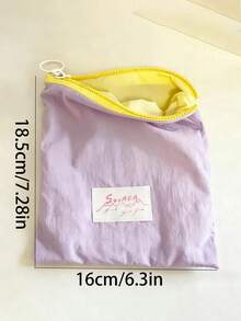 Minimalist Macaron Color Cute Cosmetic Bag, Large Capacity Portable Storage Pouch, Women's Makeup Jewelry Coin Purse, Multi-Purpose Travel Organizer - Multicolor - View 4
