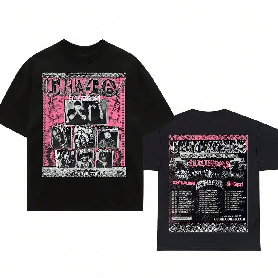 Grey1 Day1 2026 Tour Shirt, Unisex Rapper Clothing - Black - View 1