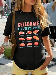 Dam-T-shirts - Svart - Visa 1