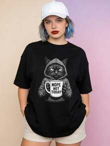 Camiseta de manga corta con cuello redondo suave y casual de verano para mujer, tops para salir, algodón, vintage, estilo callejero europeo y americano, casual deportivo, estilo unisex, estilo casual urbano, tops bonitos, Gen Z, curvas, ropa Y2K, camisetas divertidas, tops para damas, conjuntos de vacaciones para mujer, top lindo, camiseta gráfica, conjuntos de primavera, camisetas holgadas, ropa de calle retro, estilo de los 90, estilo de los 2000, subcultura, top negro, tops blancos, atuendo de fiesta de los 90. Blanco - Negro - Ver 3