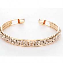 Conjunto de joias femininas em tom dourado com 6 peças, incluindo relógio com mostrador quadrado, pulseira, colar, brincos e anel com cristais. Relógio de pulso elegante com mecanismo de quartzo, presente perfeito para o Dia dos Namorados e aniversários. - Caixa para relógio feminino - Ver 6