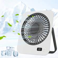 1pc Ultra-Quiet Mini Desktop Electric Fan, High-Airflow Portable Wall-Mounted Fan, USB Rechargeable Ultra-Thin Cooling Fan, Long-Lasting Battery Life For Indoor And Outdoor Use - A - View 1