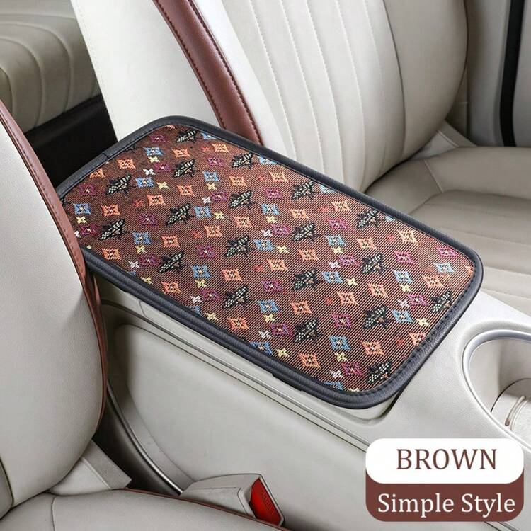 Bọc tay vịn xe kiểu Bohemian bằng vải lanh thoáng khí, bảo vệ bảng điều khiển trung tâm, đệm tay vịn chống mài mòn và chống trượt, viền da PU, phù hợp cho mọi mùa, phụ kiện nội thất ô tô, có hai ngăn chứa đồ và không có ngăn chứa đồ, phù hợp với hầu hết các dòng xe. - Nhiều màu - Xem 13