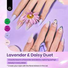 Beetles 40Pcs 36 Colors Pastel Gel Polish Set, Petal Symphony Collection Summer Pink Red Green Blue Gel With Base & Glossy Matte Top Coat, UV LED DIY Nail Art Design Kit - 36 Colors Petal Symphony - 查看 3
