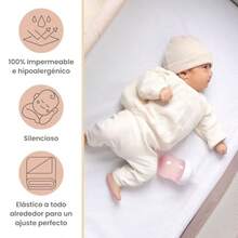 Nap Baby Protector Impermeable para Colecho o Moisés para Bebé, 100% Absorbente, hipoalergénico - Blanco - Ver 3