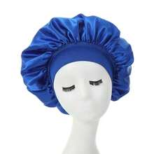 1 pièce Bonnet de nuit en soie, Bonnet de nuit en satin, Bonnet de nuit en soie à bande élastique douce, Bandeau en soie pour cheveux bouclés, Bonnet de nuit en satin de couleur unie, Design à bande élastique large, Bonnet de soin capillaire confortable et respirant, Essentiel pour la rentrée scolaire - Multicolore - Voir 18