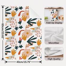 2pcs Geometric & Floral Abstract Pattern Microfiber Kitchen Towels, 40*60cm Rectangular Absorbent Dish Cloths, Housewarming Gifts, Suitable For Kitchen & Bathroom, Great For Homemakers And Family Gatherings, High Value - Multicolor - View 4