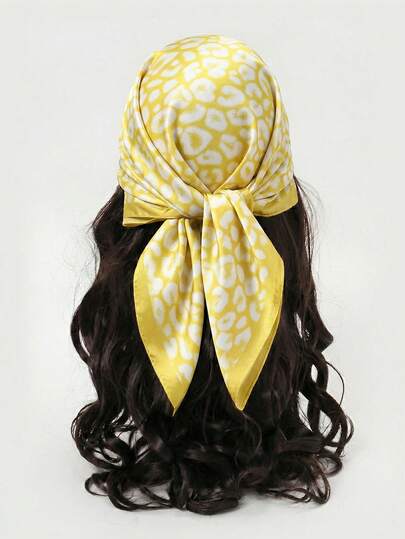 1pc Leopard Print Casual Polyester Scarf, Versatile Decor Accessory For All Seasons