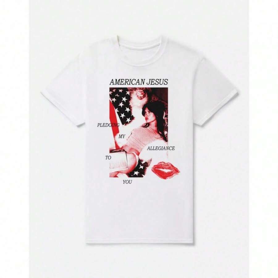 American Jesus Pledge T Shirt - Nessa BarrettShirt For Women Camiseta 100% Algodón Unisex - Playera Casual Premium de Corte Cómodo - Blanco - Ver 1