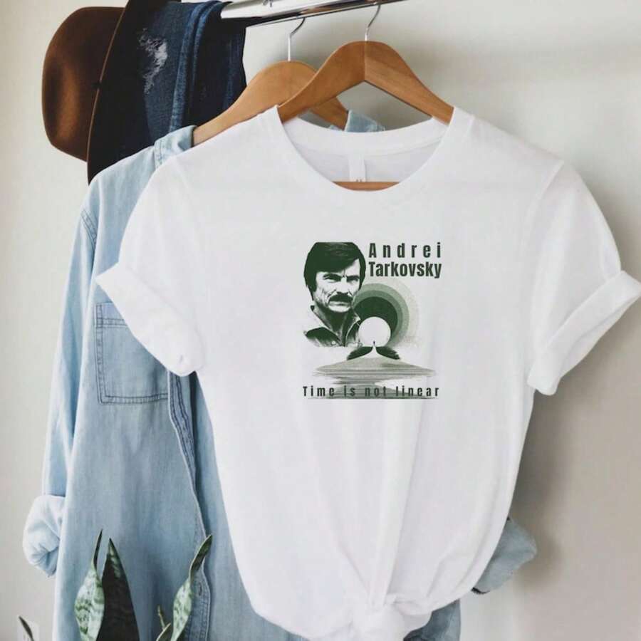 Film T-Shirt Andrei Tarkovsky Poetic Visionary.JPG Camiseta 100% Algodón Unisex - Playera Casual Premium de Corte Cómodo - Blanco - Ver 1