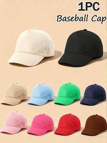 1pc Infant Solid Color Soft Brim Baseball Cap, Multiple Colors Available, Fashionable Minimalist, Lightweight Soft Sun Protection, Suitable As Birthday/Holiday Gift, Everyday Wear For Baby Boys And Girls In Spring/Summer - Multicolor - View 1