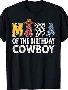 Camia de Cumpleaños de 1er Aniversario para Mamá, Estilo Vaquero Occidental, Transpirable y Cómoda - Negro 3 - Ver 6