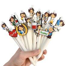3/10pcs Nurse Doctor Theme PVC Soft Gel Pen Set - Random Styles , Multiple Medical Cartoon Designs, Durable Plastic Pens For Office And Hospital Use - Fun Gift For Medical Workers And Students, Exclusive Stationery For Nurses - Multicolor - View 5