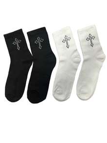 1/2/4/8 paires de chaussettes de sport pour hommes, respirantes et absorbant l'humidité, haute élasticité, design blocs de couleurs rayé, confortable et essentiel, offre à durée limitée, convient pour un port quotidien - Multicolore - Voir 7