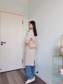 Bolso de hombro de moda nuevo de Songmon, bolso cruzado ligero y duradero de cuero suave, bolso tote mini de forma ovalada, adecuado para ir al trabajo, salidas diarias, citas, viajes cortos, con sensación de lujo - Rosa - Ver 13
