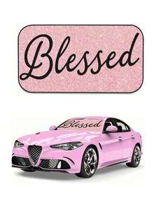 1pc Foldable Pink Sun Visor, Fits Car Windshield, Sun Shade UV Protection Universal Car Accessory - A - View 9