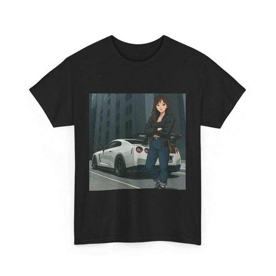 GTR Style Jdm Classic T-Shirt Tshirt Tee,Summer,Tops,Tops,Tshirt,Summer Outfit Women,Basic Tops,Blouses For Women,2070s Style - Black - View 1