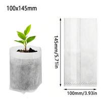 Bolsa de vivero biodegradable, bolsas de cultivo de plantas, semillas de tela no tejida para sembrar macetas para el hogar, accesorios de jardín, herramientas, 50-200 Uds. - 100 x 145 mm - Ver 1