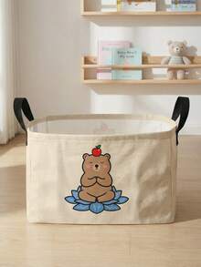1pc Compartment Storage Box, Laundry Basket, Large Capacity Foldable With Capybara Pattern Print, Multipurpose Storage Box For Nursery, Bedroom, Baby Clothes, Under Bed, Baby Toys - Multicolor - View 6