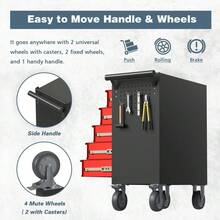 Tool Chest, Rolling Tool Box With Wheels, High Capacity Detachable Mobile Tool Storage Cabinet For Workshop, Garage, Mechanics - Blackred-5-drawer - View 1