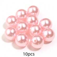 10-1000pcs 3-20mm Faux Pearl Resin Beads, Pink Round Spacer Beads, Elegant Pearl Beads For Christmas Decoration, Jewelry Making, DIY Crafts, Phone Charms, Keychains, Wholesale - Pink - View 11