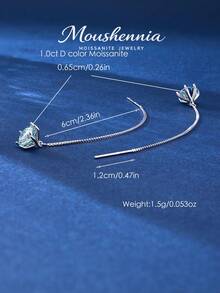 MOUSHEENIA 优雅的925纯银镶嵌璀璨莫桑石钻石耳坠——简约时尚，适合追求前卫风格的女性——是周年纪念日或生日的理想礼物，低过敏性材质 - 耳線 - 查看 4